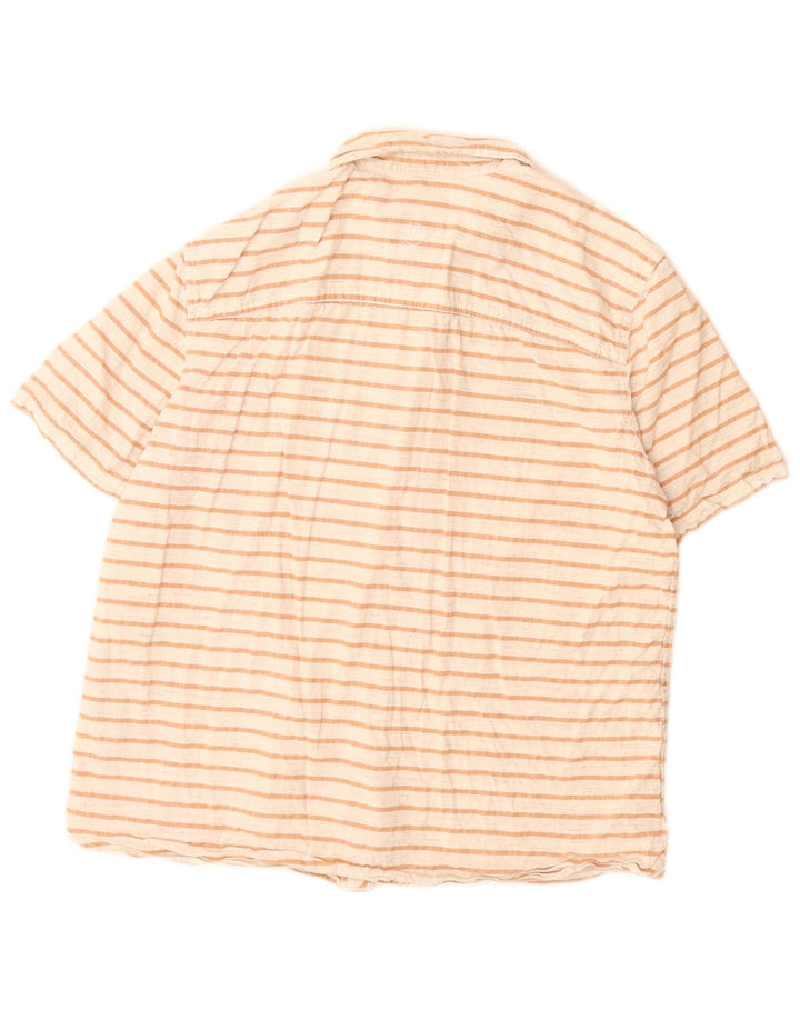 Męska koszula z krótkim rękawem Fat Face, duża, bawełniana w białe paski