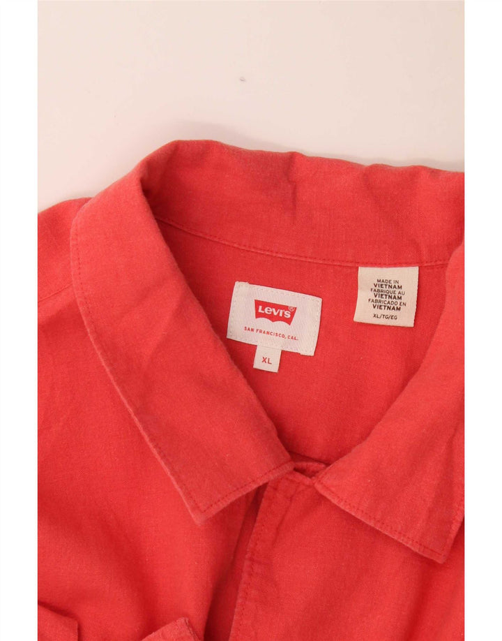 Koszula męska z krótkim rękawem Levi's XL, czerwona