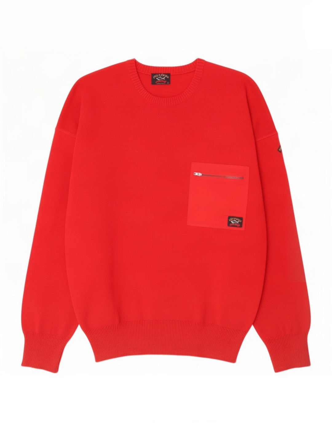 Męski sweter Paul & Shark z okrągłym dekoltem, duży, czerwony