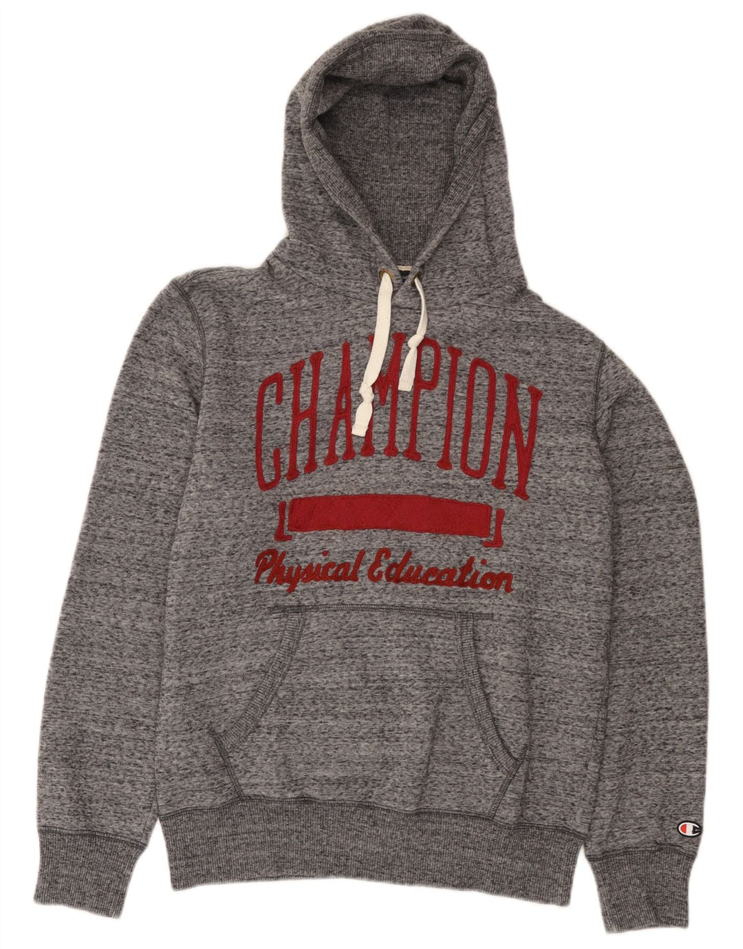 Męski sweter z kapturem Champion Graphic, średnioszary, bawełniany w cętki