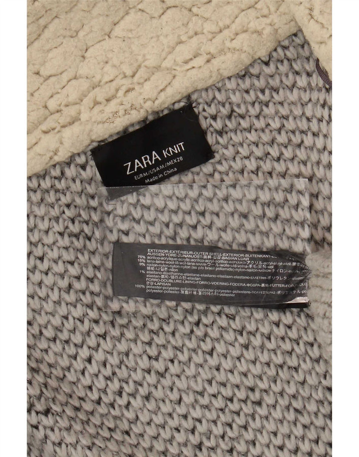 Damski płaszcz oversize, otwarty, oversize UK 14, akryl w kolorze średnioszarym