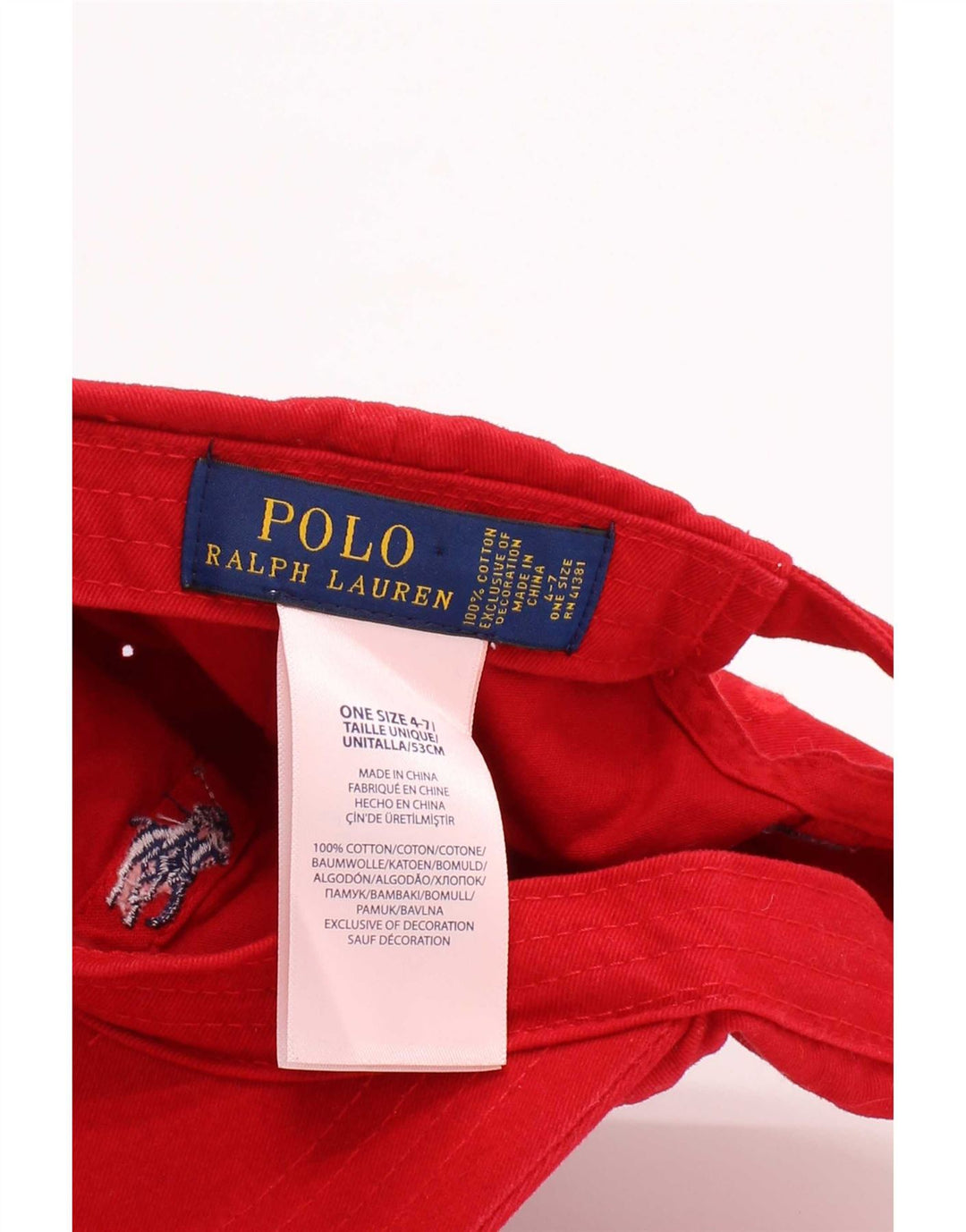 Czapka z daszkiem chłopięca Polo Ralph Lauren, jeden rozmiar, 4-7 lat, czerwona, bawełniana