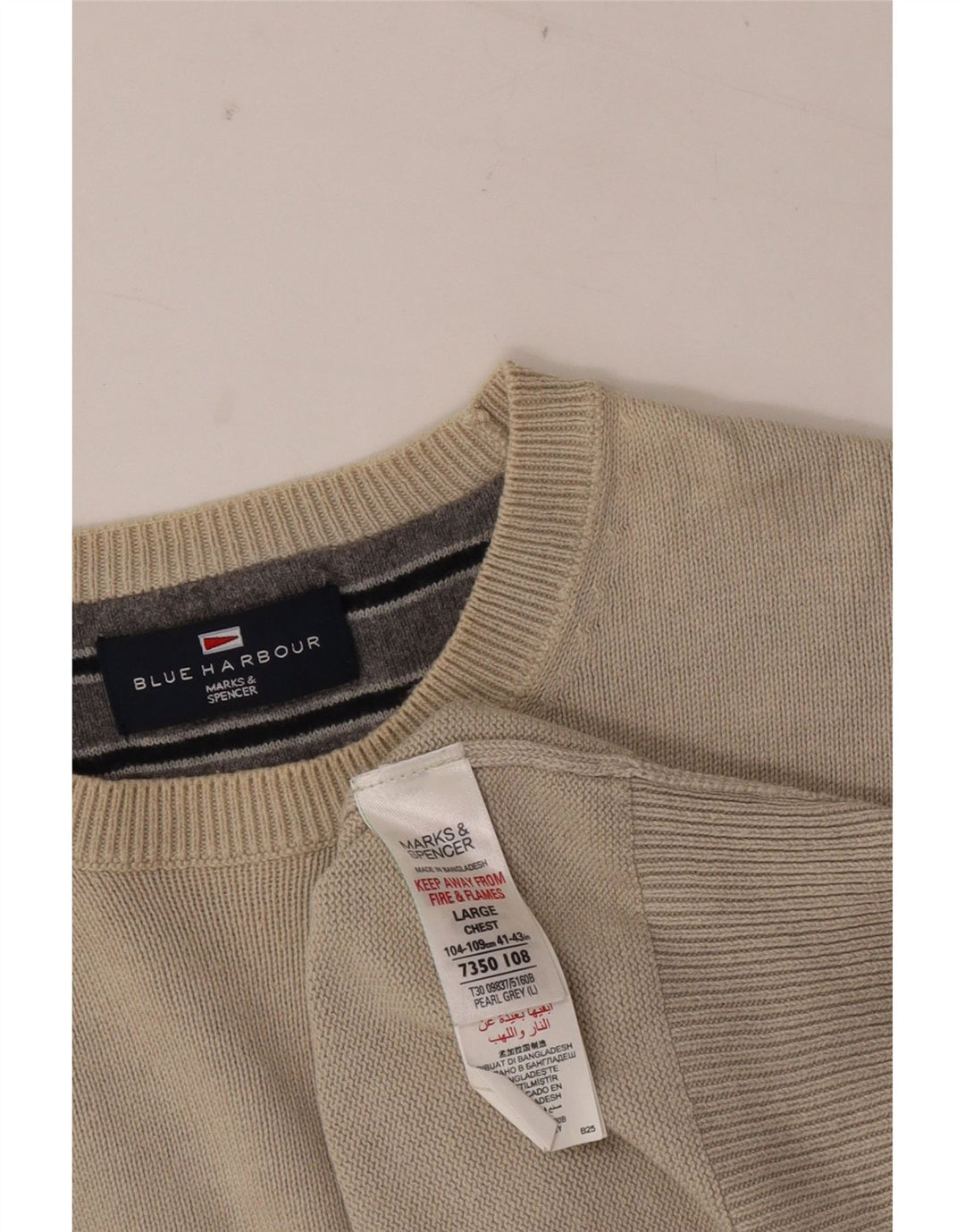 Marks & Spencer Męski sweter z okrągłym dekoltem, UK 41/43, duży szary