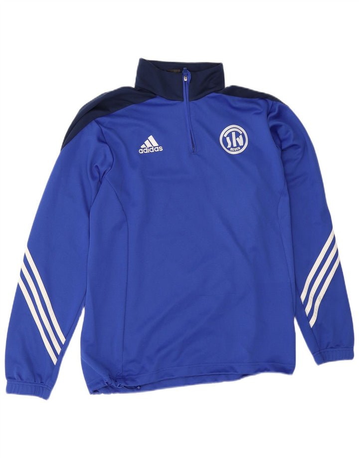 Męski dres Adidas z grafiką i zamkiem błyskawicznym, duży, niebieski kolor