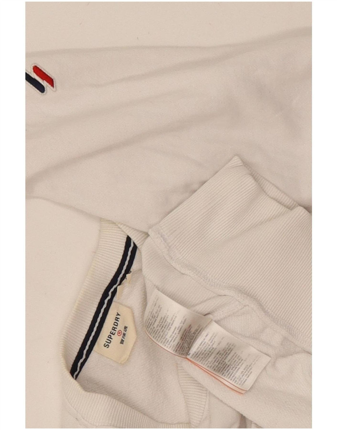 Damski sweter bluzowy Superdry UK 14, duży, biały, bawełniany