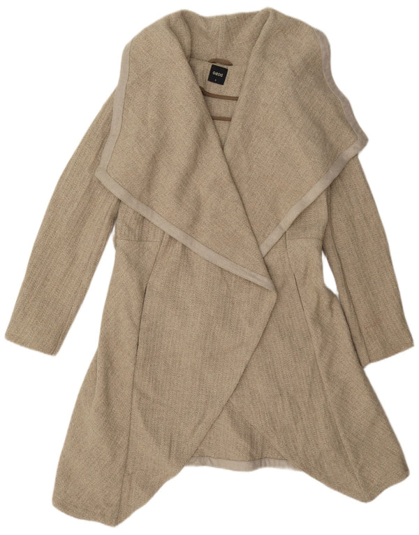 Oasis Womens Oversized Open Overcoat UK 10 Small Beige Wool