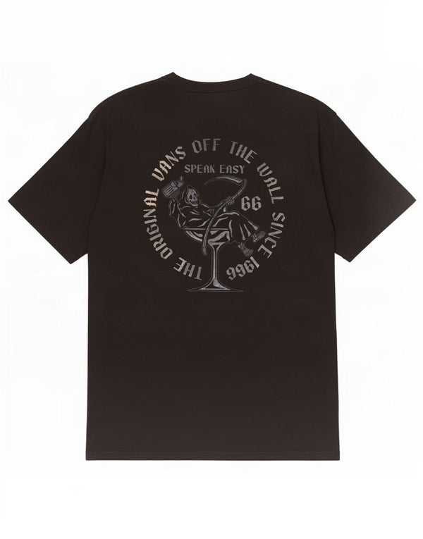 Męski T-shirt Vans o klasycznym kroju z grafiką, średni czarny, bawełniany