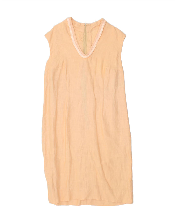 VINTAGE Womens Sleeveless Tunic Dress UK 14 Medium Orange Vintage Vintage and Second-Hand Vintage from Messina Hembry 