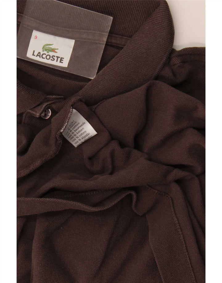 Męska koszulka polo Lacoste, rozmiar 9, 4XL, brązowa, bawełniana