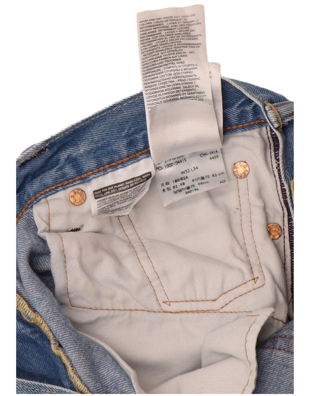 Męskie jeansy Levi's 504 Straight W32 L34 Niebieskie bawełniane