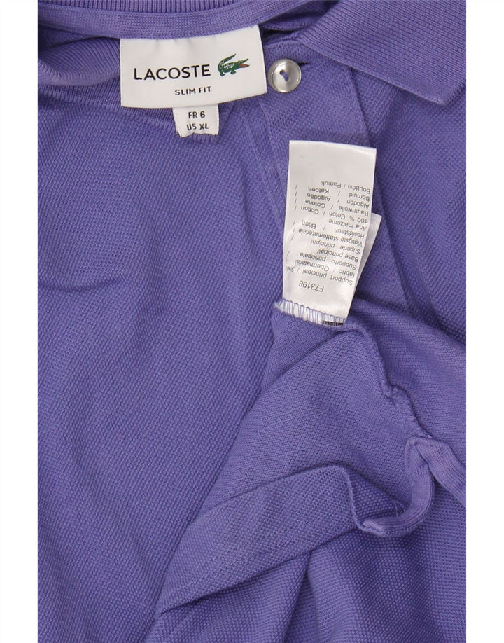 Męska koszulka polo LACOSTE Slim Fit, rozmiar 6 XL, fioletowa bawełna
