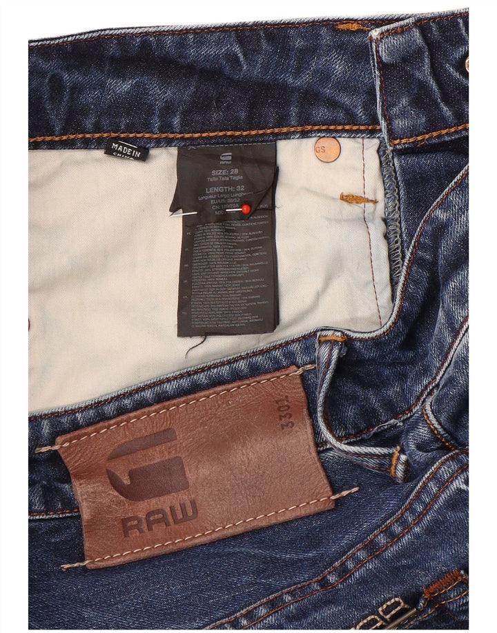 G-Star Męskie 3301 Slim Jeans W28 L32 Niebieska bawełna