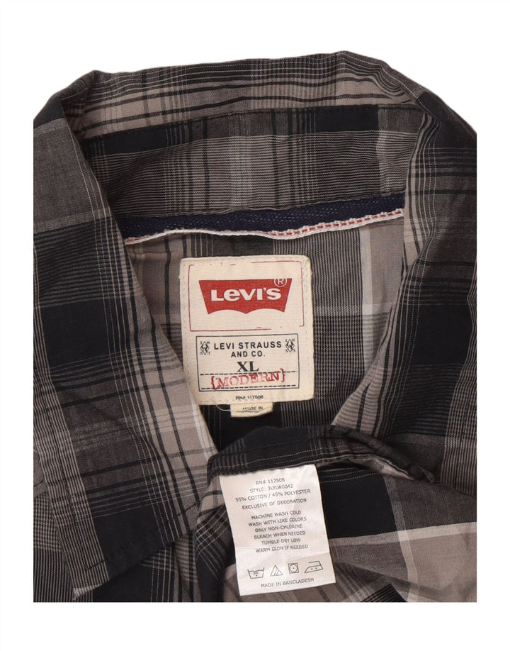 Koszula męska Levi's XL, bawełniana, szara krata