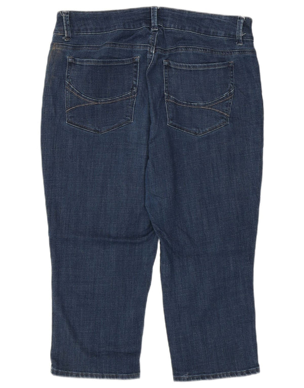 Damskie dżinsy Lee Capri ze średnim stanem US 12, duże W34 L20, niebieska bawełna