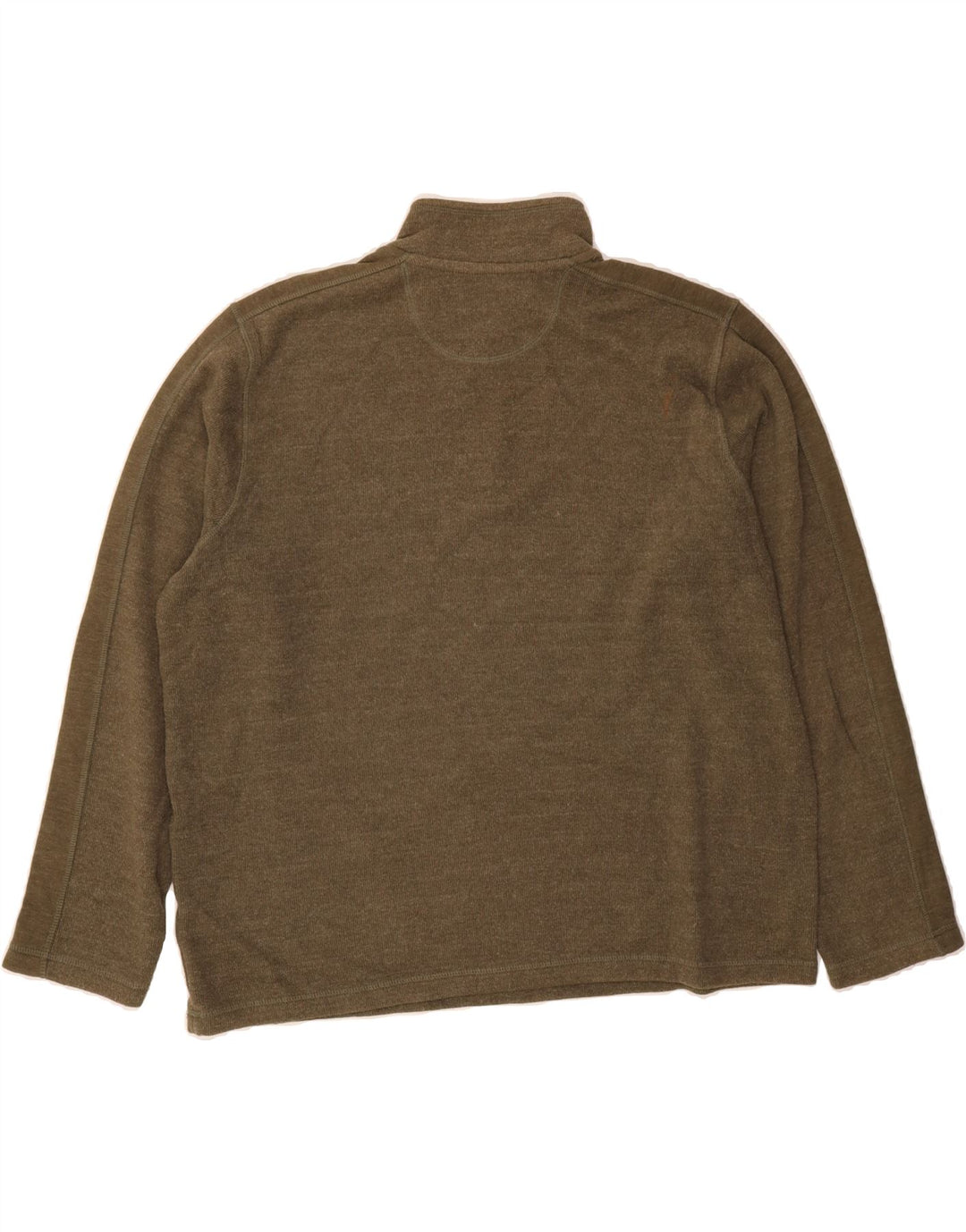 EDDIE BAUER Mens Zip Neck Sweatshirt Jumper XL Khaki Cotton Vintage Eddie Bauer and Second-Hand Eddie Bauer from Messina Hembry 