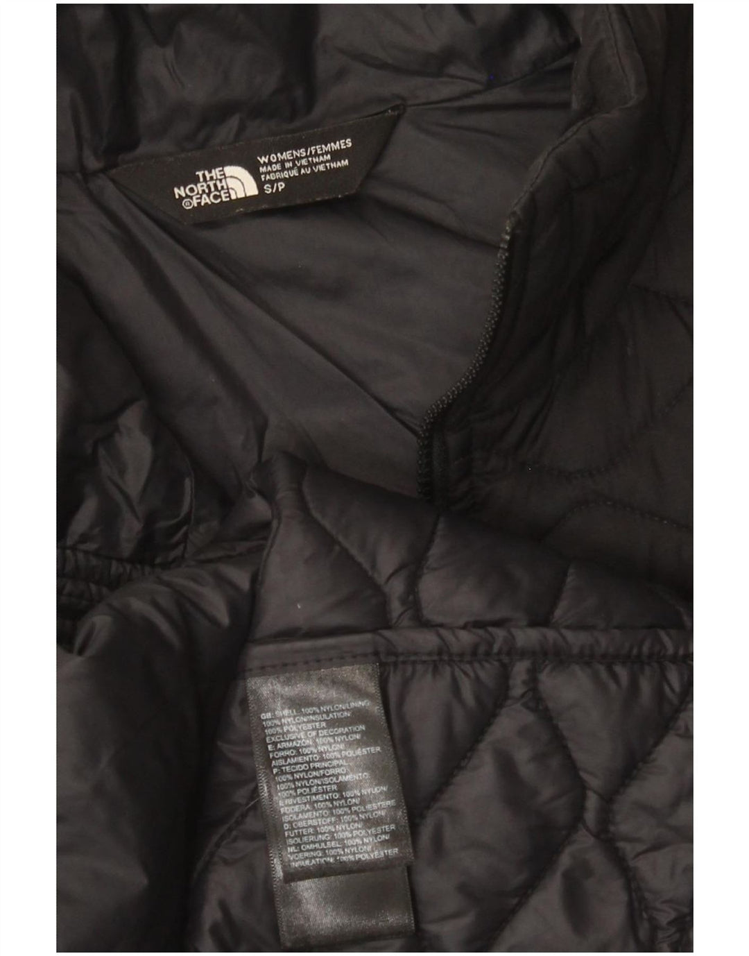 Damska pikowana kurtka The North Face UK 10, mała, czarna, nylonowa