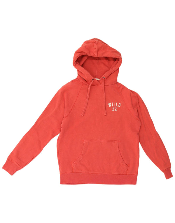 Damski sweter z kapturem Jack Wills z grafiką UK 8, mały, czerwony, bawełniany