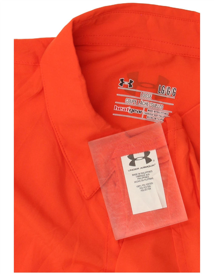 Męska koszula z krótkim rękawem UNDER ARMOUR Heat Gear, duża, pomarańczowa, z poliestru