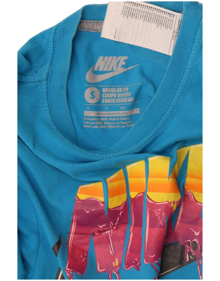 Męski T-shirt Nike o regularnym kroju z grafiką, mały, niebieski, bawełniany