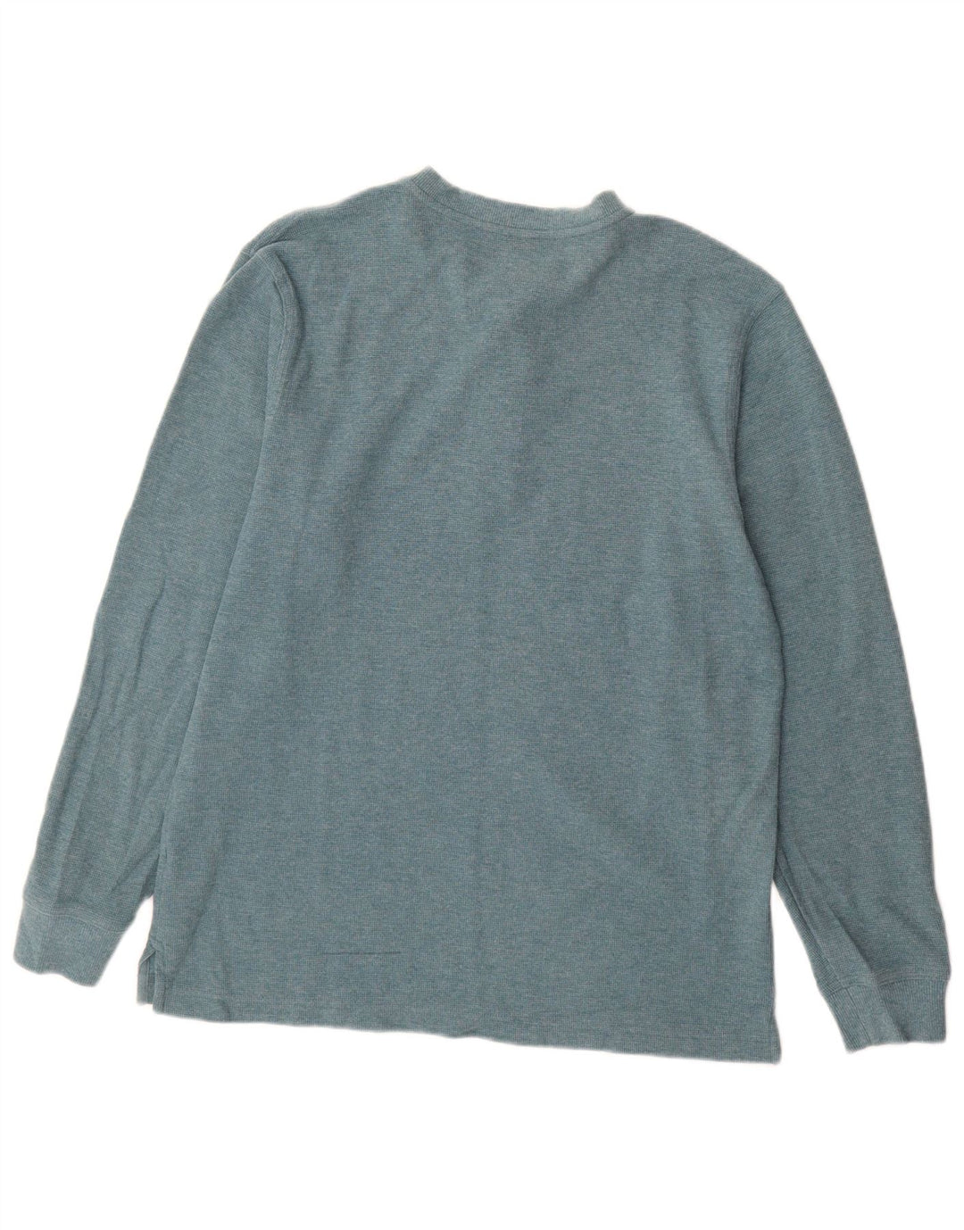 L.L.BEAN Męski top o tradycyjnym kroju z długim rękawem, mały, niebieski, bawełniany