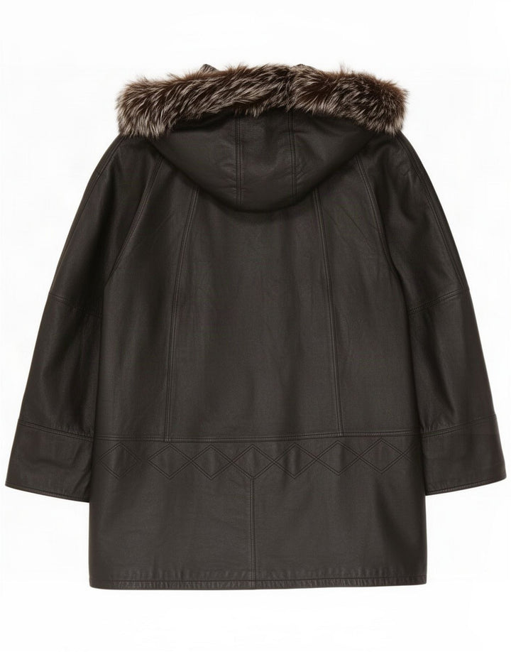 Kurtka skórzana damska vintage IT 44 Medium Black