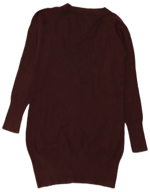 Sweter damski o przedłużonym kroju Zara UK 10, mały, brązowy, bawełniany