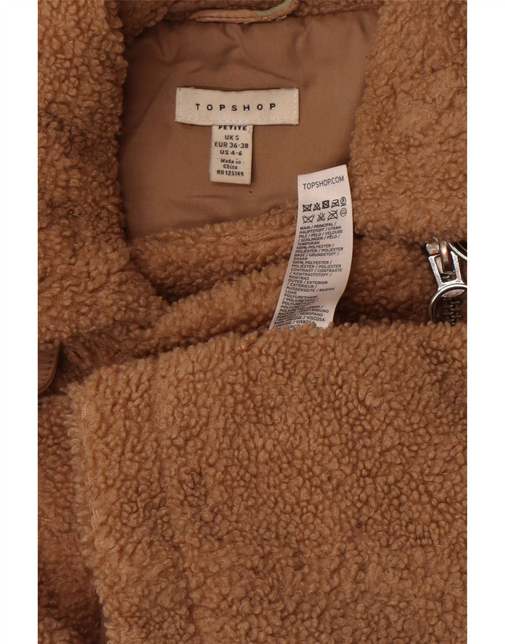 Damska kurtka motocyklowa Topshop Petite Teddy Bear UK 10, mała, brązowa, poliester