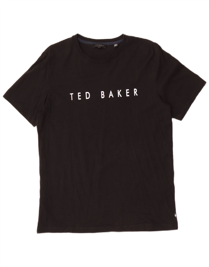 Ted Baker Męski T-shirt z grafiką, rozmiar 3, średni czarny, bawełniany