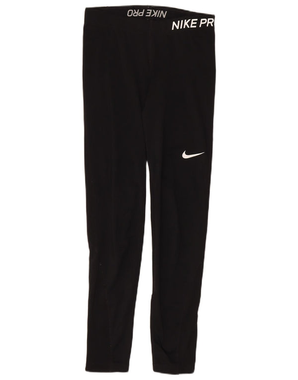 Damskie legginsy Nike Slim Fit UK 14, średnie czarne, poliestrowe, sportowe