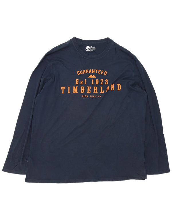 Męski top Timberland o regularnym kroju z grafiką, długim rękawem 3XL, granatowa, bawełniana