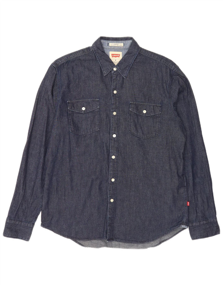 Męska koszula dżinsowa Levi's o standardowym kroju, średnia, granatowa, bawełniana