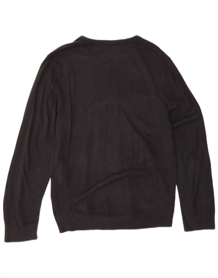 Męski sweter Marks & Spencer Blue Harbor z dekoltem w kształcie litery V, duży, granatowy