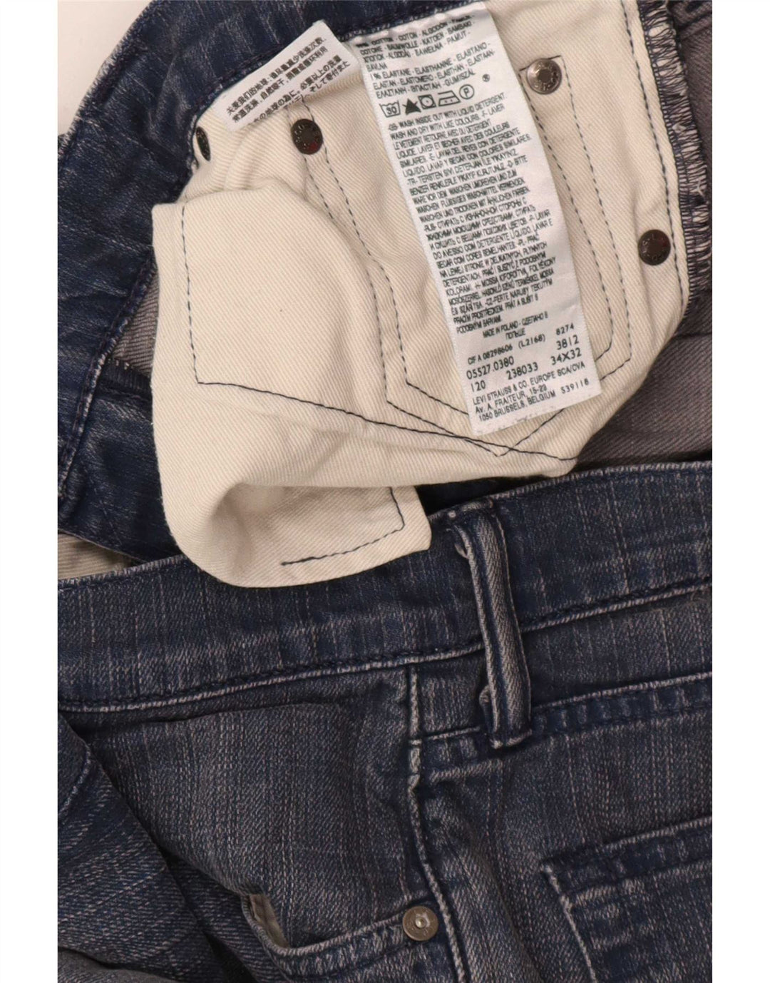 Męskie dżinsy Levi's 527 Bootcut W34 L32 Niebieska bawełna