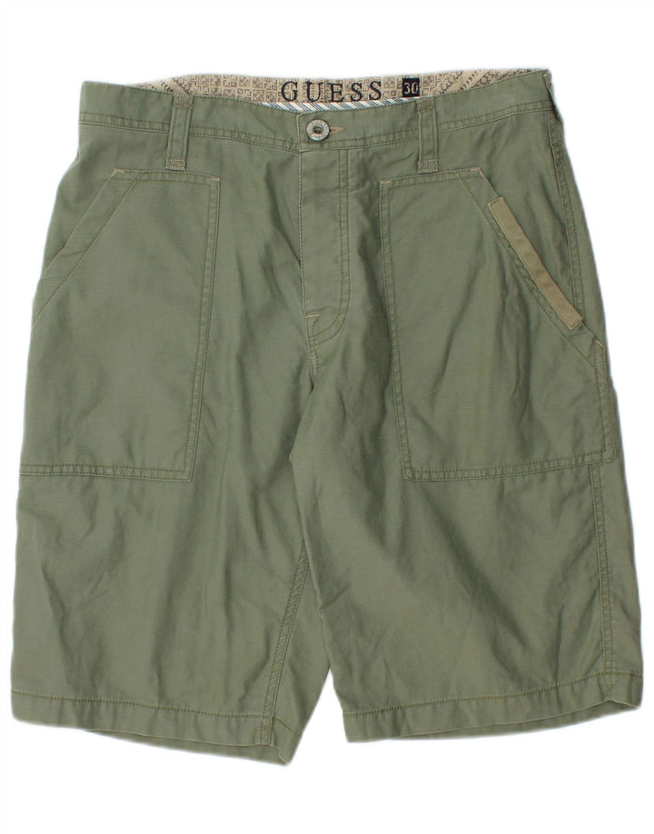 Męskie spodenki cargo Guess W30, średnia bawełna khaki