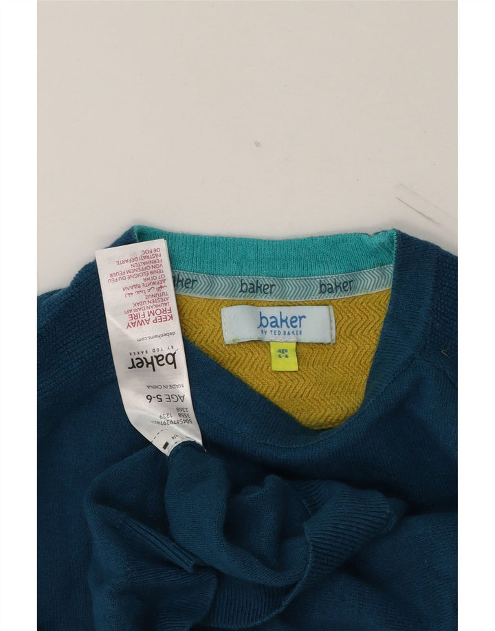 TED BAKER Boys Boat Neck Jumper Sweater 5-6 Years Blue Cotton Vintage Ted Baker and Second-Hand Ted Baker from Messina Hembry 