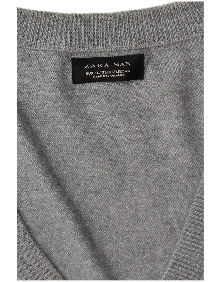 Męski sweter rozpinany Zara XL, szary