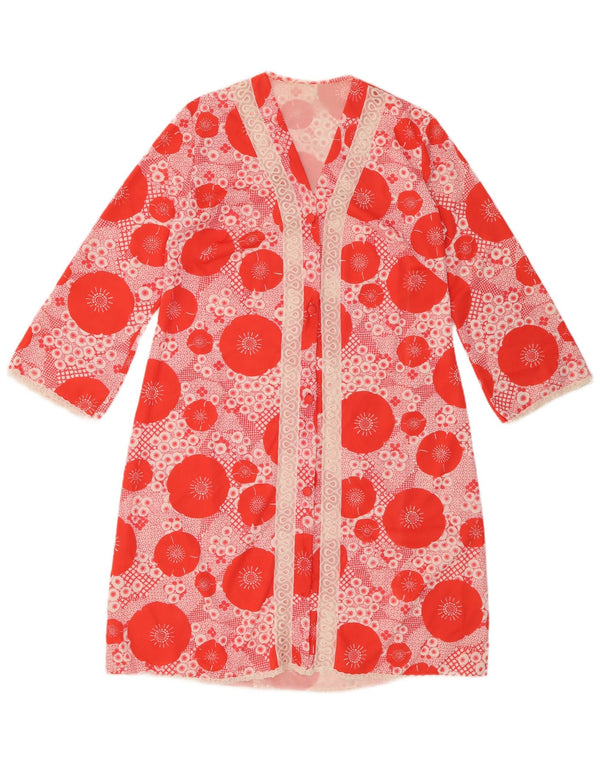 Sukienka damska VINTAGE typu Robe Shift UK 14 Średnio-czerwona w kwiaty