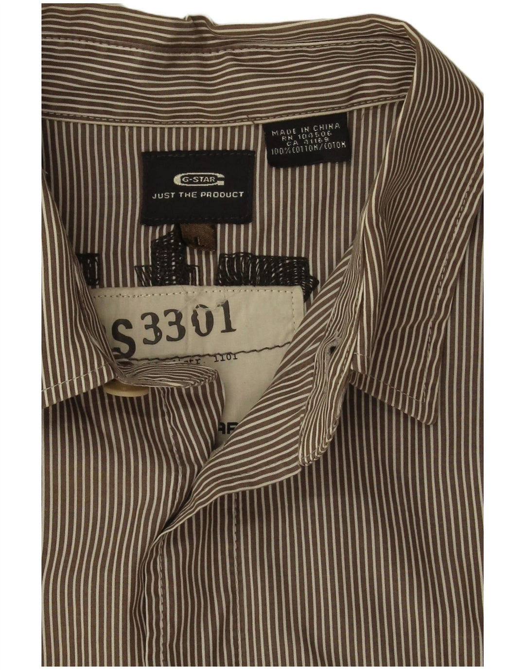 Męska wojskowa koszula z krótkim rękawem G-Star z grafiką, duża, szara w prążki