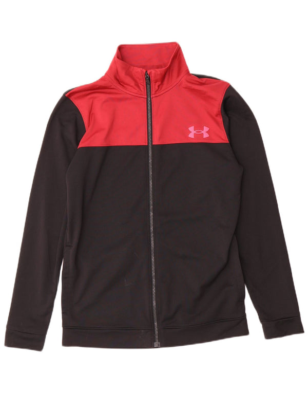 Męska kurtka dresowa Under Armour, mała, czarna, poliestrowa z blokami kolorów