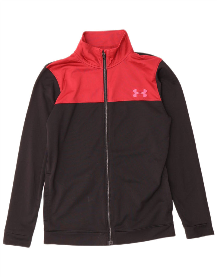Męska kurtka dresowa Under Armour, mała, czarna, poliestrowa z blokami kolorów