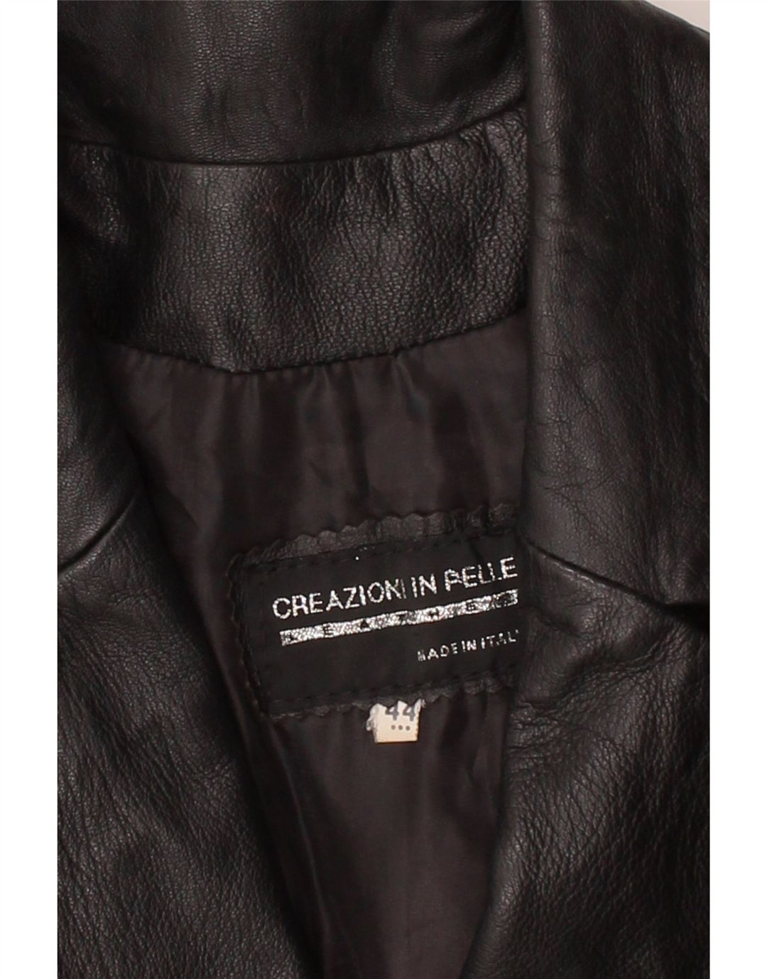 VINTAGE Womens Leather Coat IT 44 Medium Black Leather Vintage Vintage and Second-Hand Vintage from Messina Hembry 