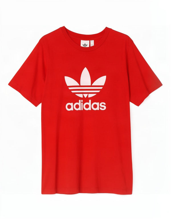 Męska koszulka z grafiką Adidas, duża, czerwona, bawełniana
