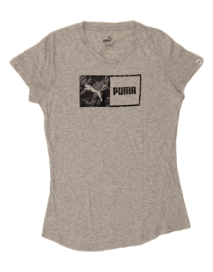 PUMA Womens Graphic T-Shirt Top UK 12 Medium Grey Vintage Puma and Second-Hand Puma from Messina Hembry 