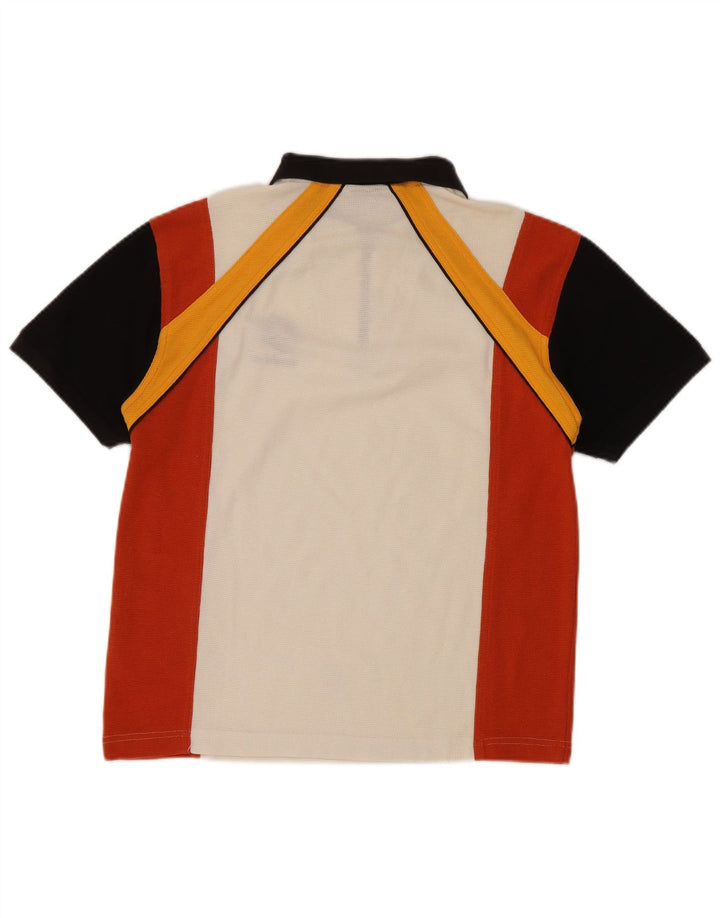 Męska koszulka polo LOTTO UK 36/38 Mały biały poliester w blokach kolorów