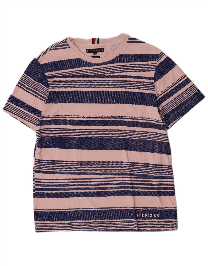 Męska koszulka T-shirt o regularnym kroju Tommy Hilfiger w średnie różowe paski