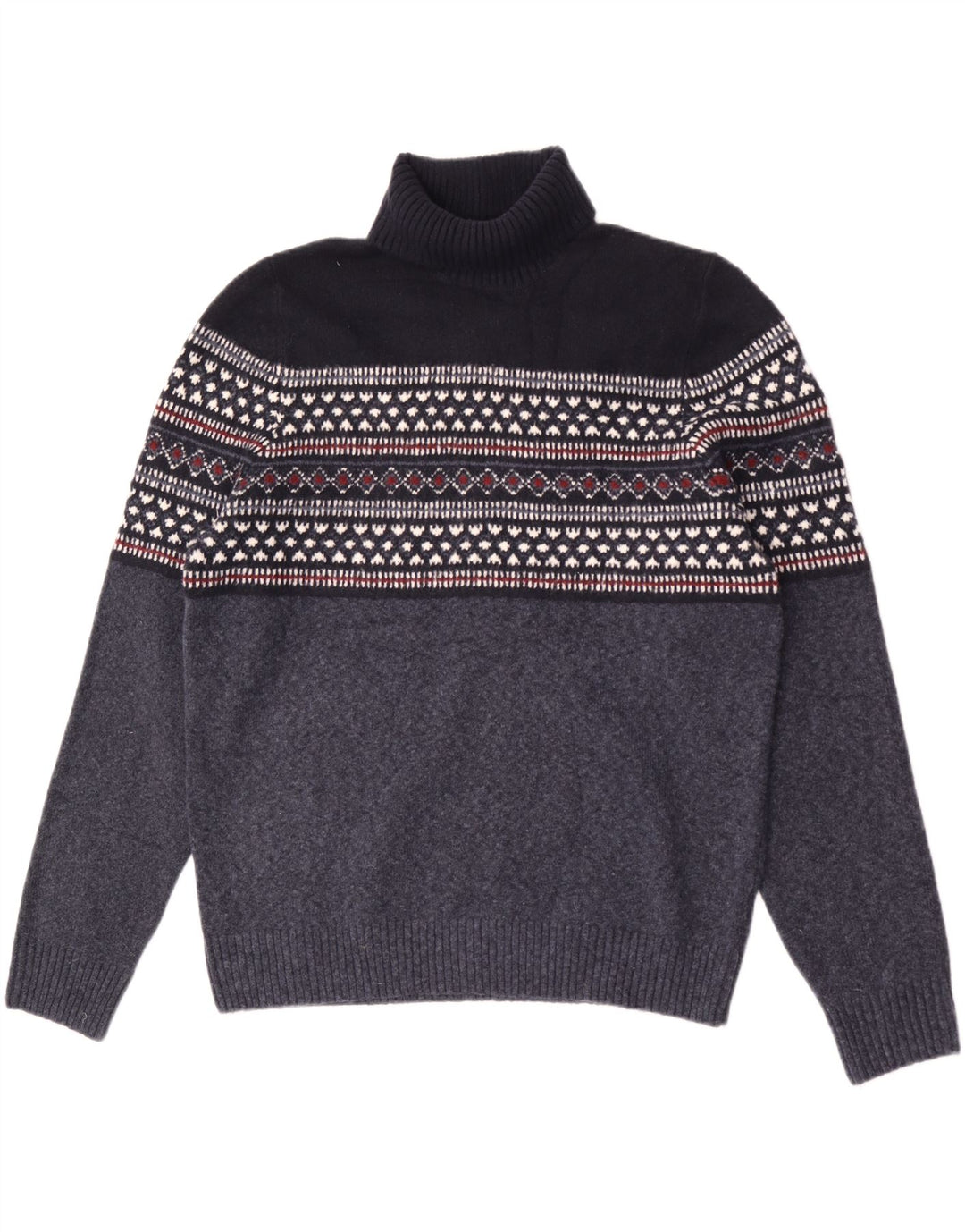 Marks & Spencer Męski sweter z golfem XL, granatowy, geometryczny