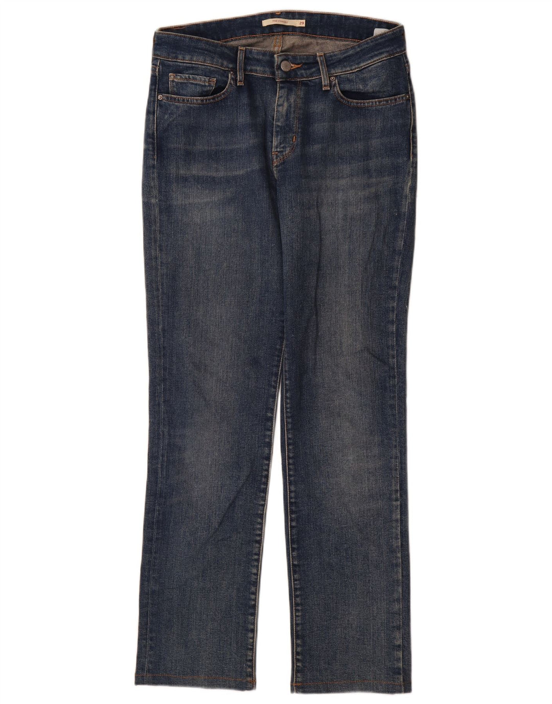 Damskie jeansy Levi's 714 Straight W29 L30 Niebieskie bawełniane