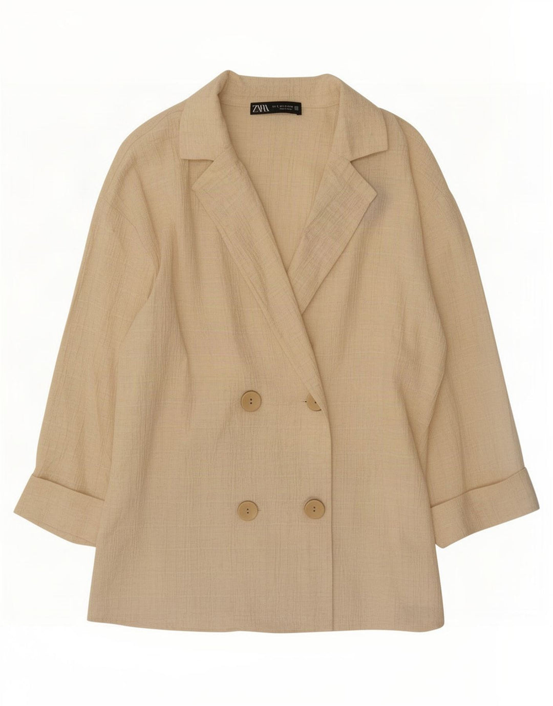 Damska marynarka Zara Oversize z podwójnymi piersiami UK 10 Small Beige