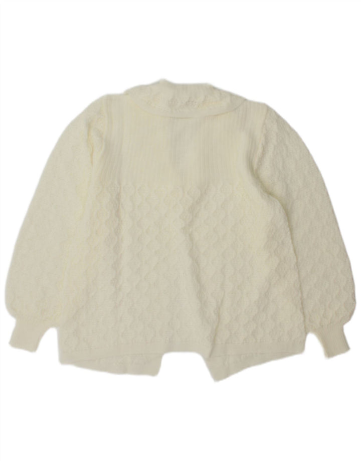Sweter damski typu kardigan Simon UK 12 Średni Biały
