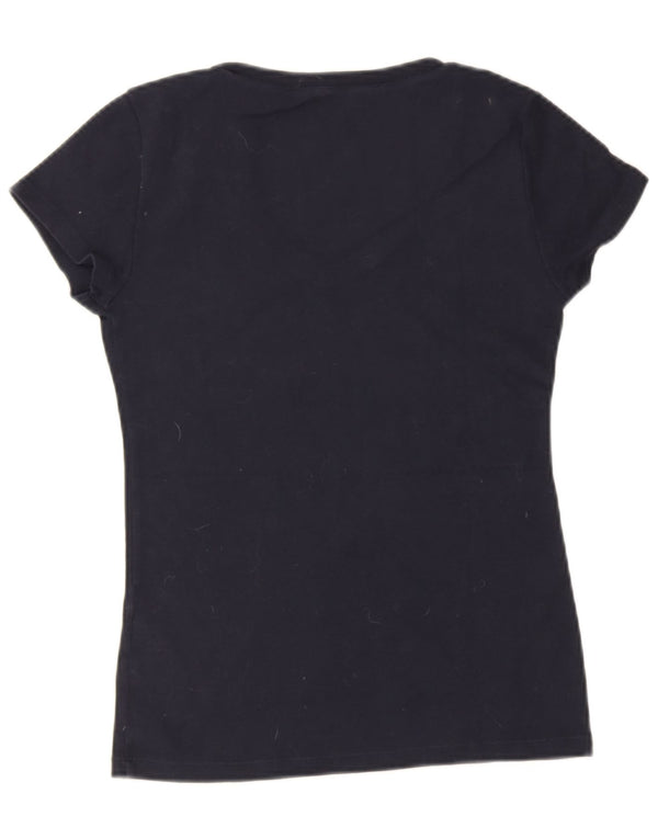 T-shirt damski Tommy Hilfiger Top UK 12 Średni granatowy bawełniany